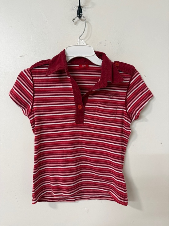 Mossimo Supply Co. Tops - Mossimo Supply Co. Red and White Striped Short Sleeve Polo Tee 90’s Y2K